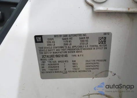 2011 GMC Terrain Slt-1 from USA, damaged, VIN 2CTALUEC1B6218145